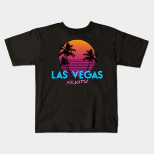 Las Vegas Nevada 80's Retro Sunset Kids T-Shirt